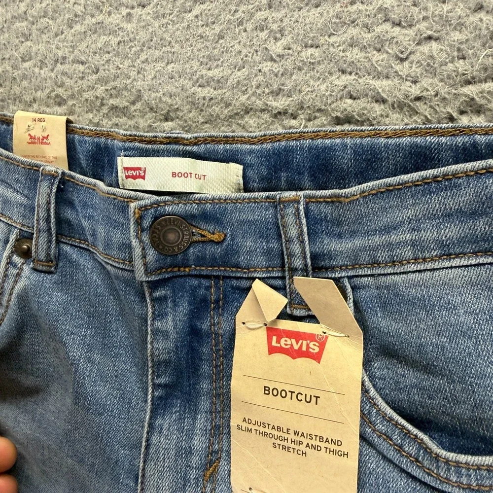 Levi's Jeans Girls 14 Blue Cotton Denim Bootcut Faded Streetwear Travel Stretch